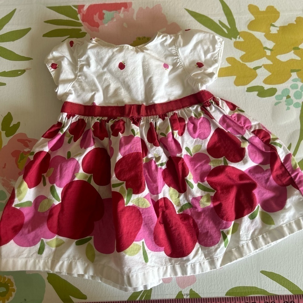 Baby gap infant up to three months, adorable, apple, print cotton dress